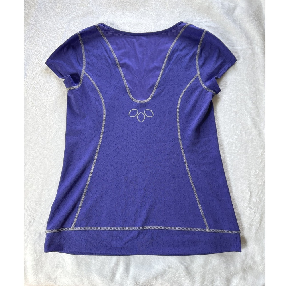 REI Womens Purple Mesh Panel Activewear Short Sleeve Top Size M RN37249 - Picture 2 of 3